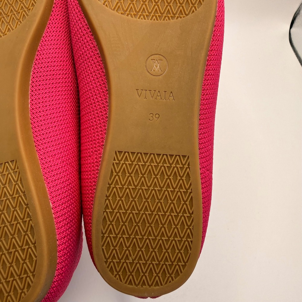 Vivaia Pointed Toe Knit Flats Magenta Pink Sustainable Shoes EU 39 - Picture 9 of 9